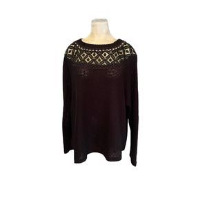 Maurices Black Womens Waffle Knit Sweater XXL Plus Size